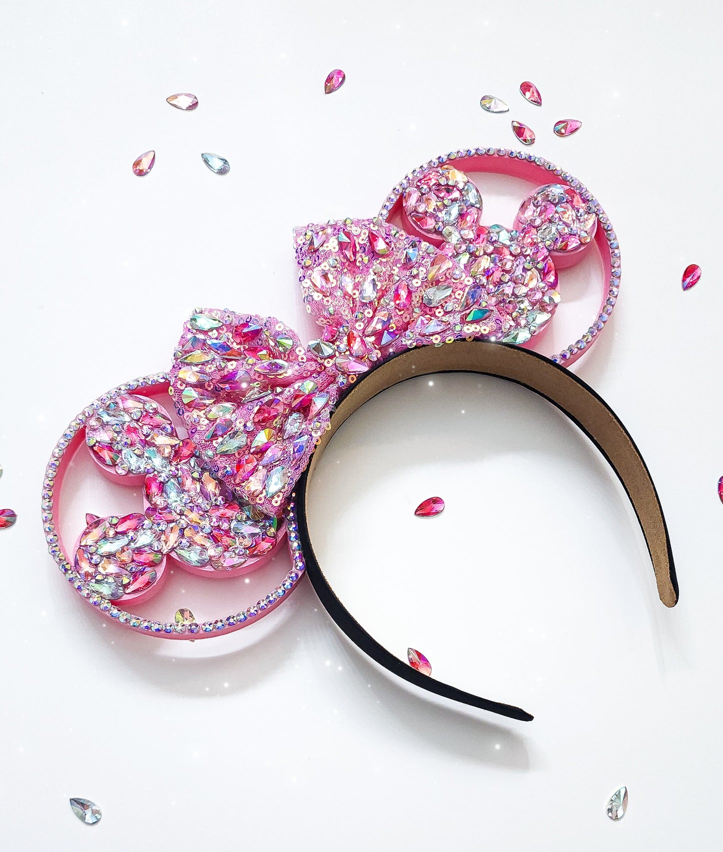 PINK Mouse shape big crystal rhinestone style