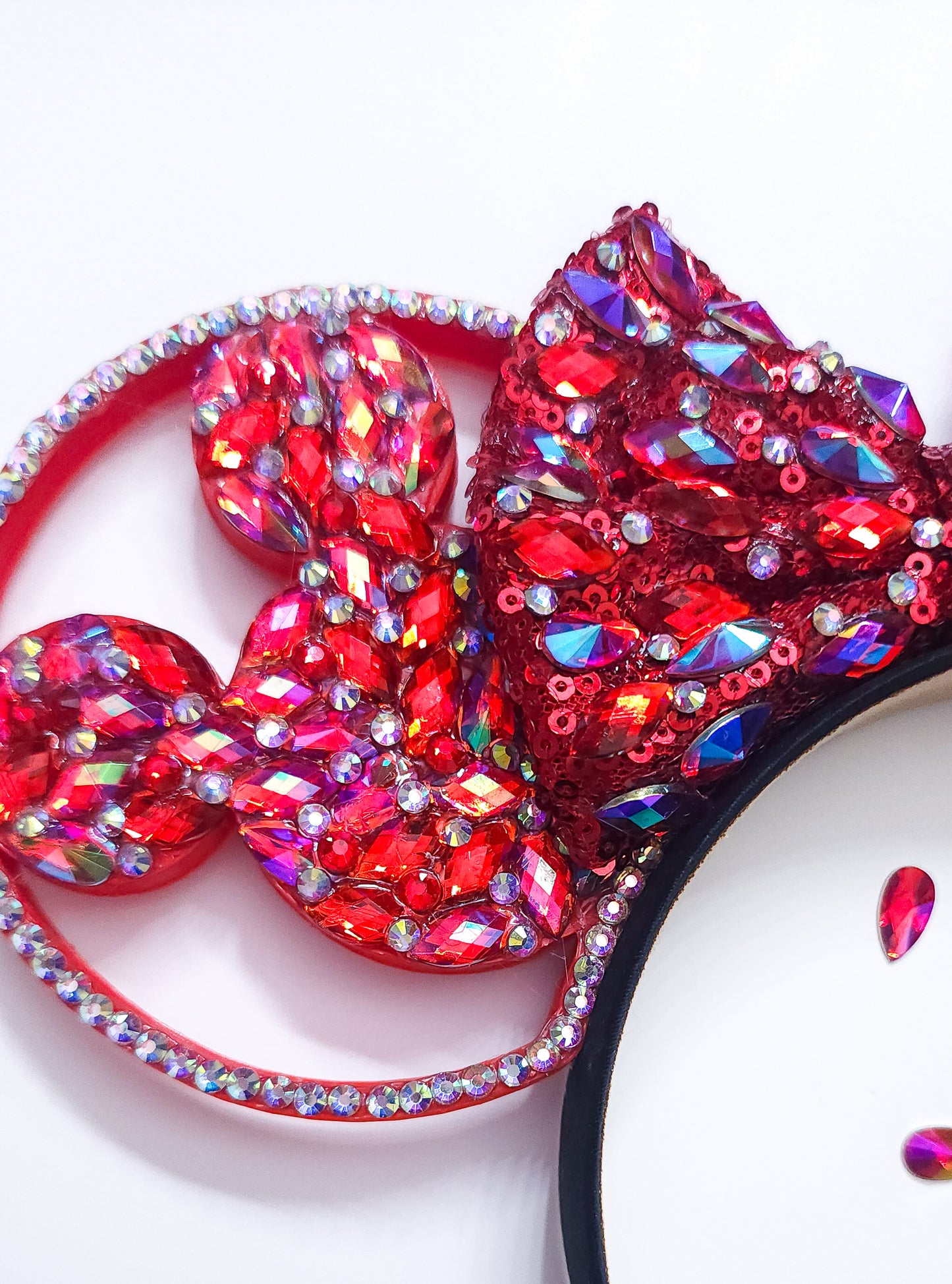 RED Mouse shape big rhinestone style