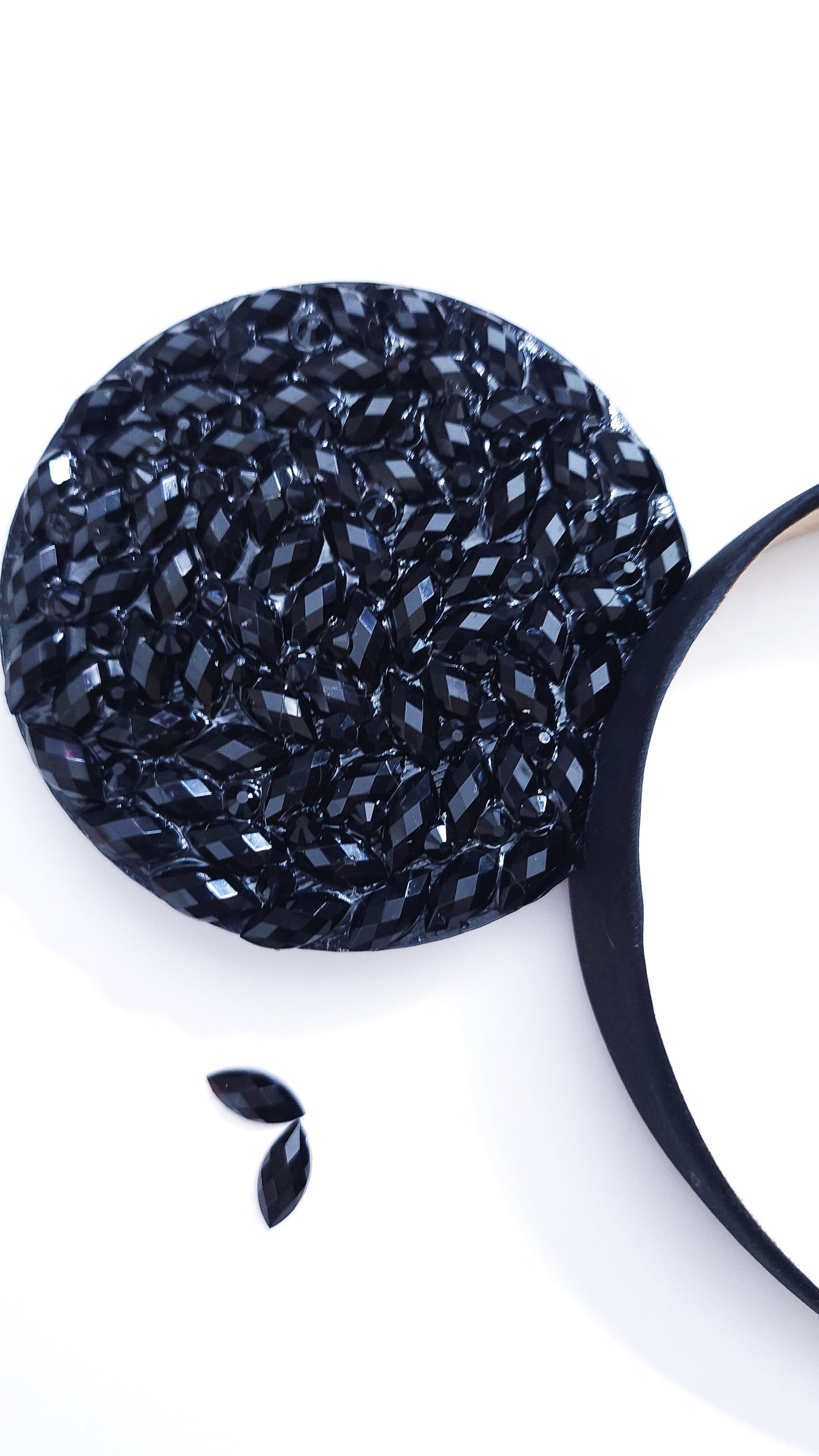 BLACK wishes big crystal rhinestone style 3d ears