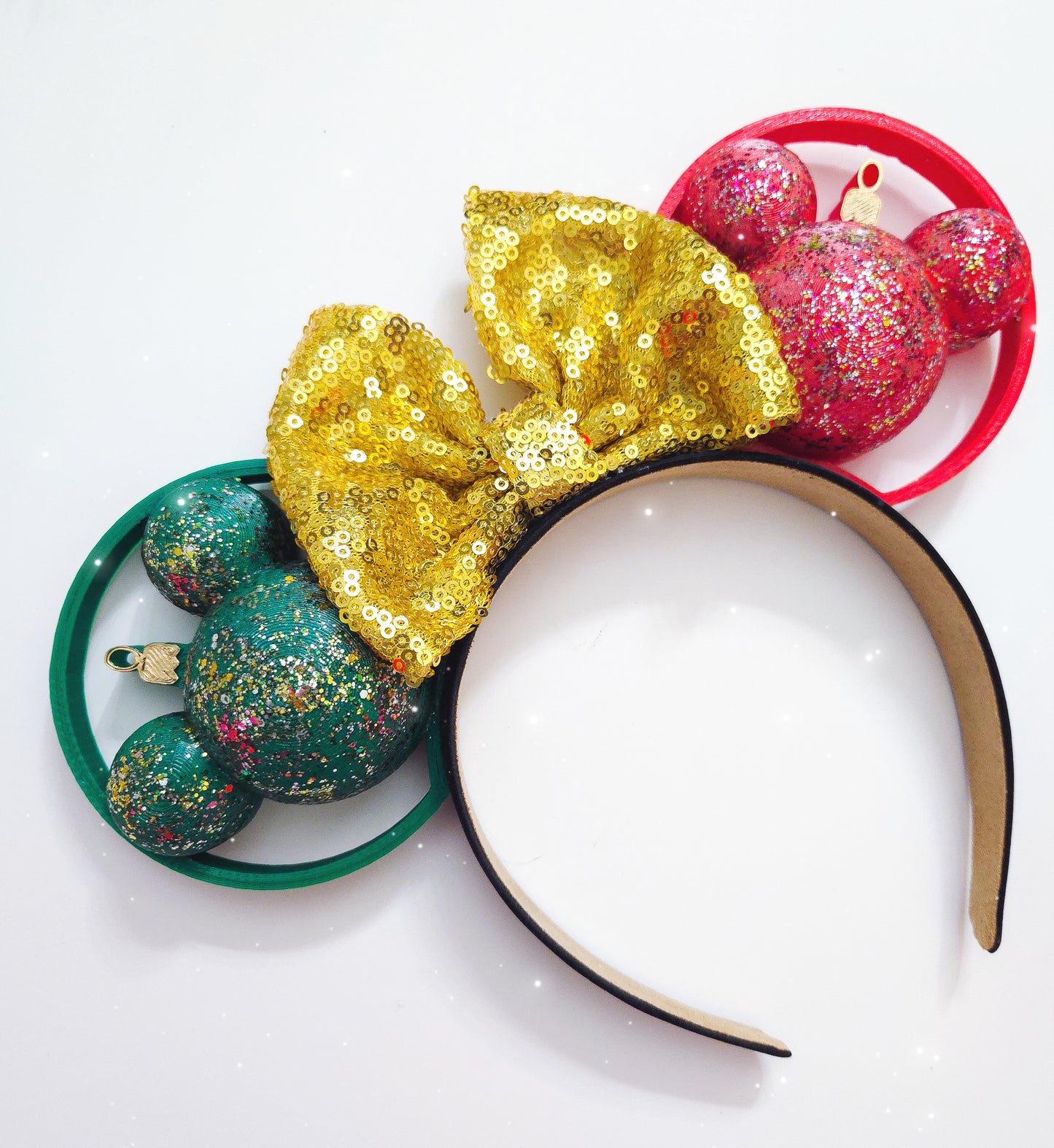 Glitter Ornament mouse christmas ears/ holiday ears