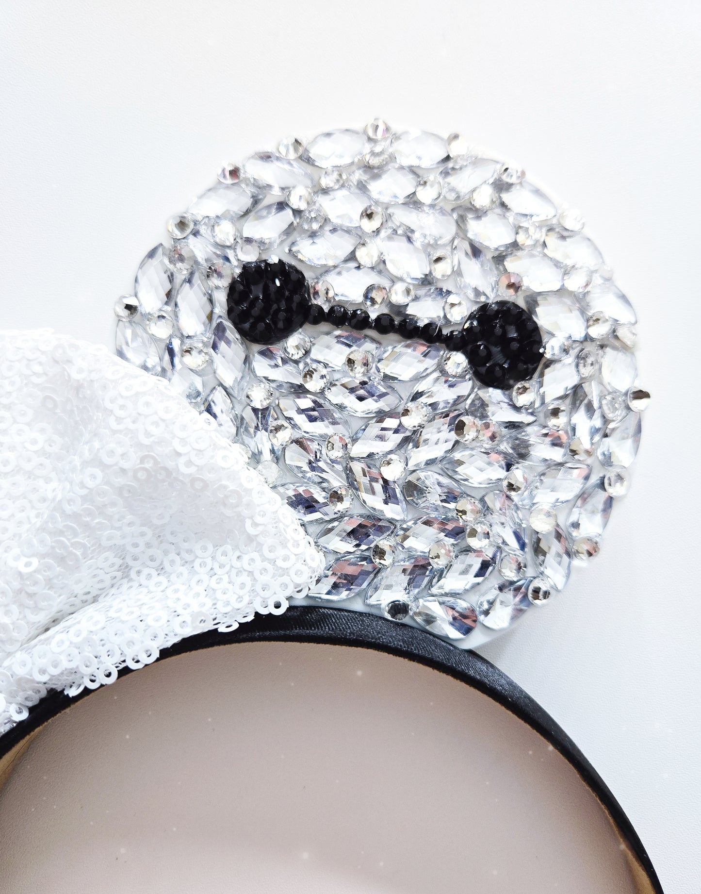 SparkleBay 3d ears with black and clear rhinestones