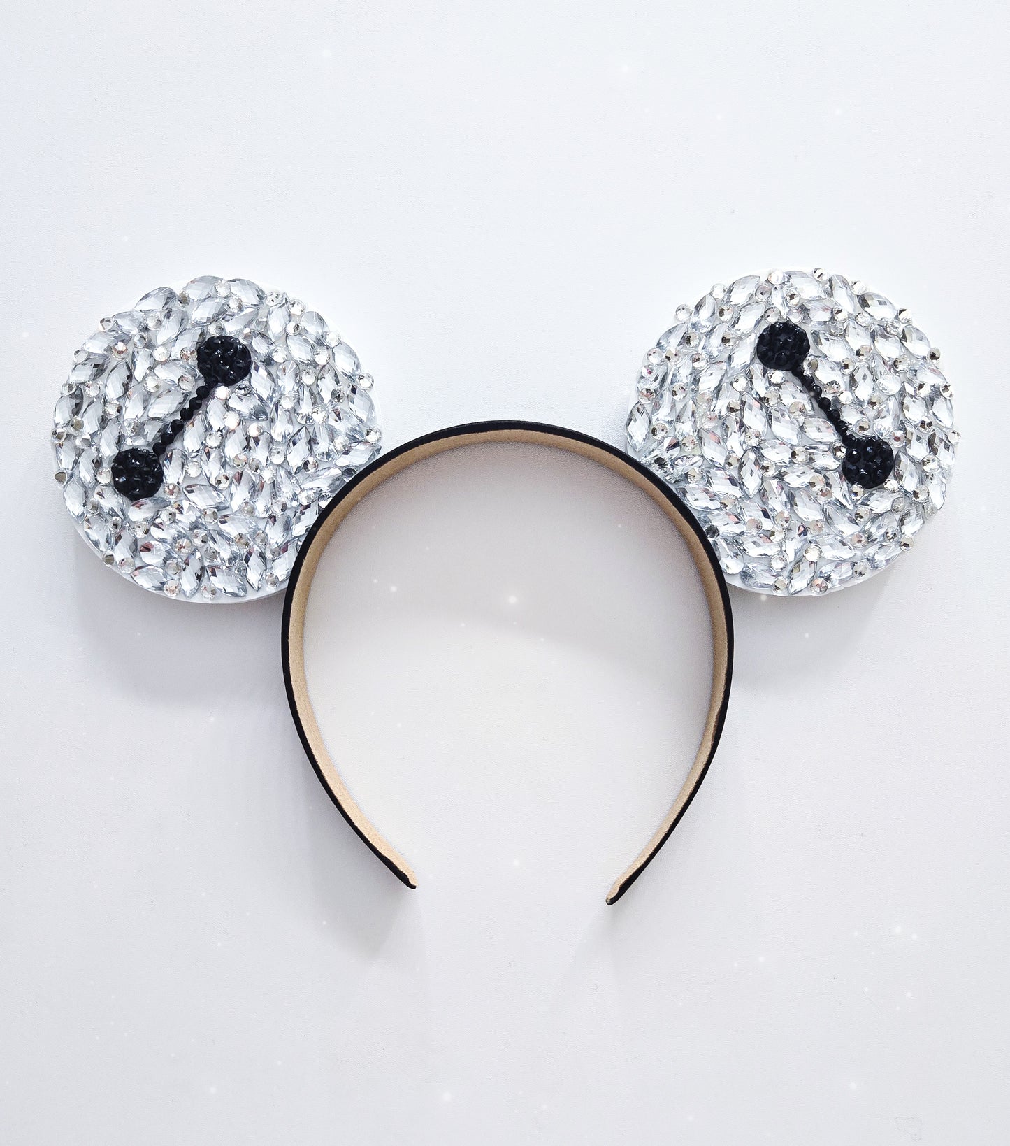 SparkleBay 3d ears with black and clear rhinestones