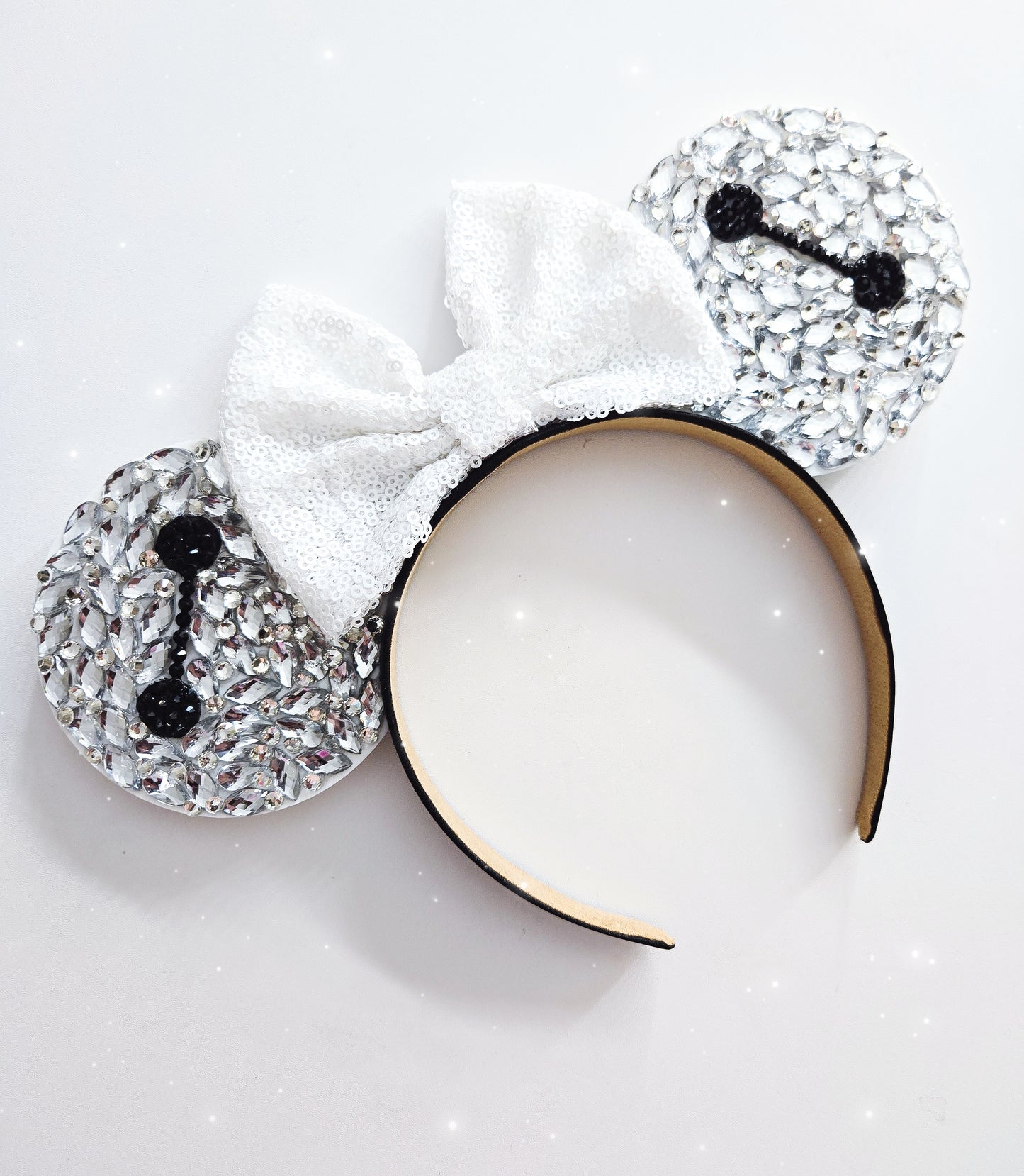 SparkleBay 3d ears with black and clear rhinestones