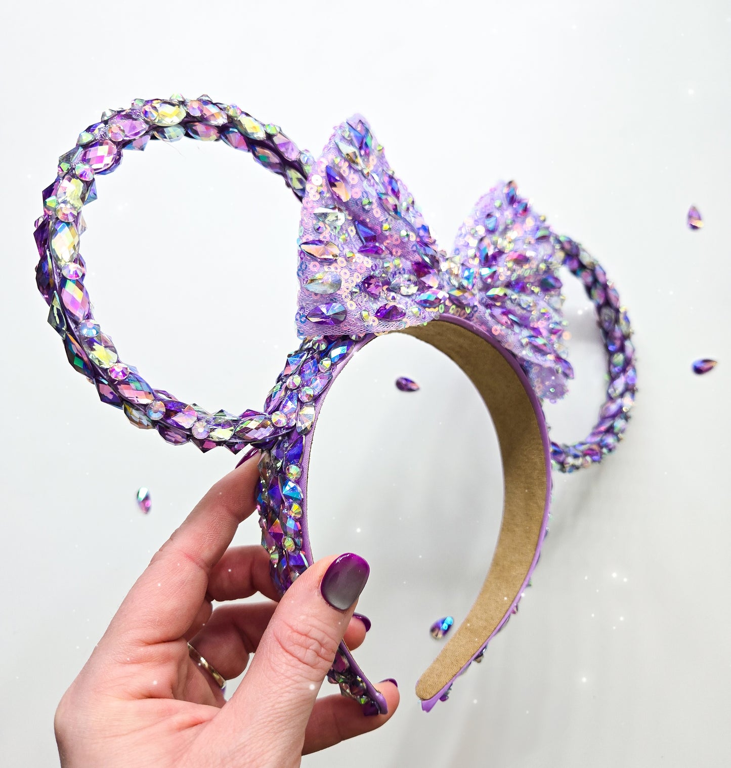 PURPLE-THE MAGICAL rhinestone rings with bow or no bow
