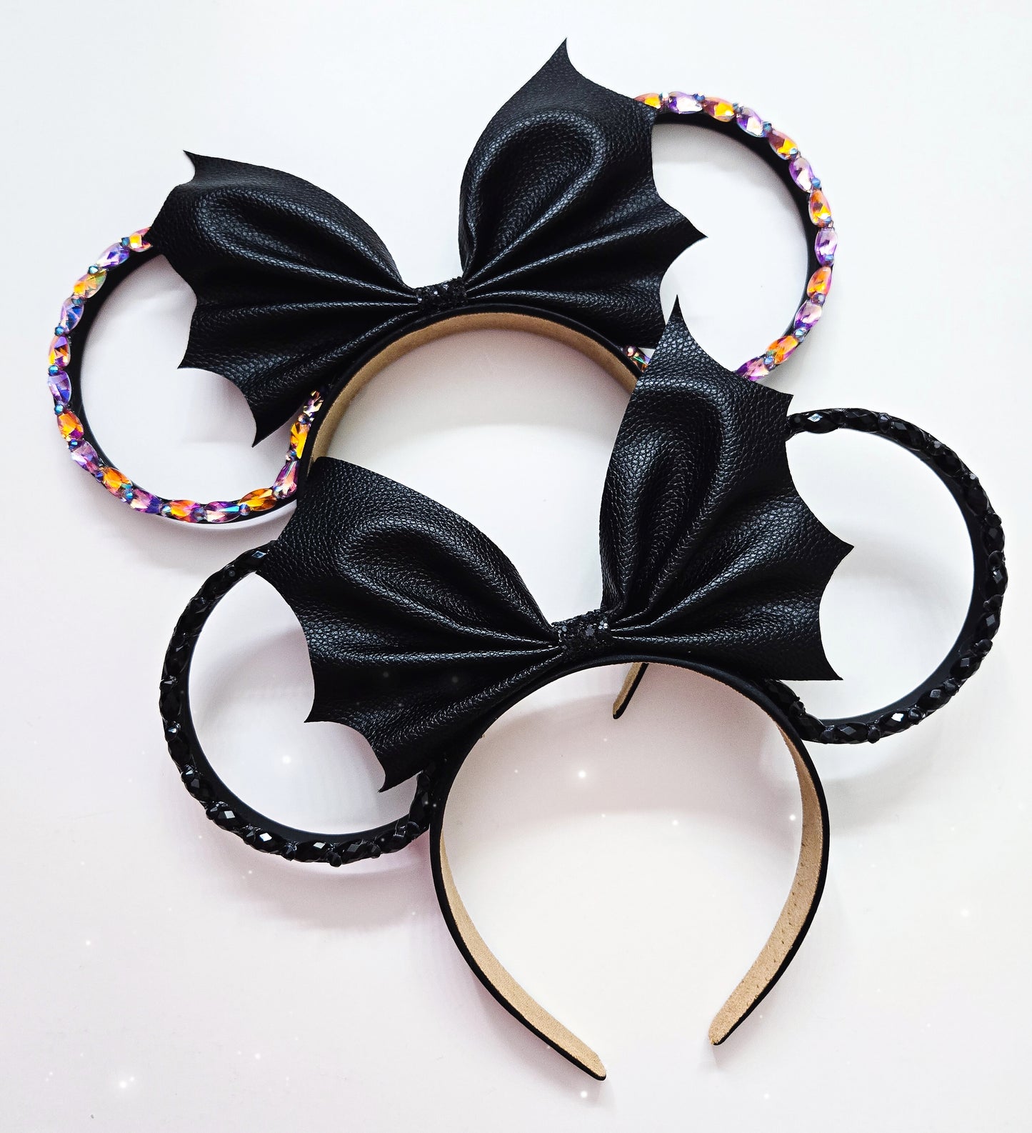 BAT bow rhinestone ears,Halloween ears,3D Mouse Ears