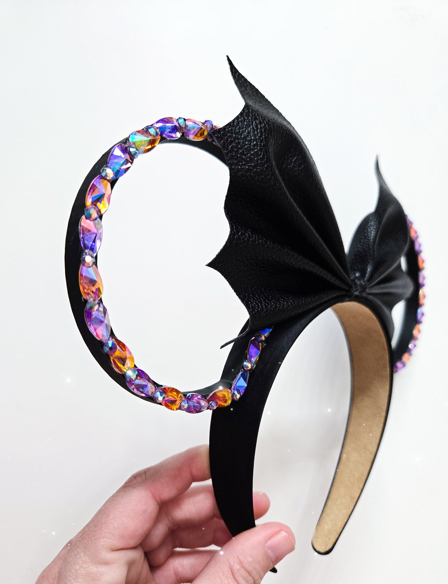 BAT bow rhinestone ears,Halloween ears,3D Mouse Ears