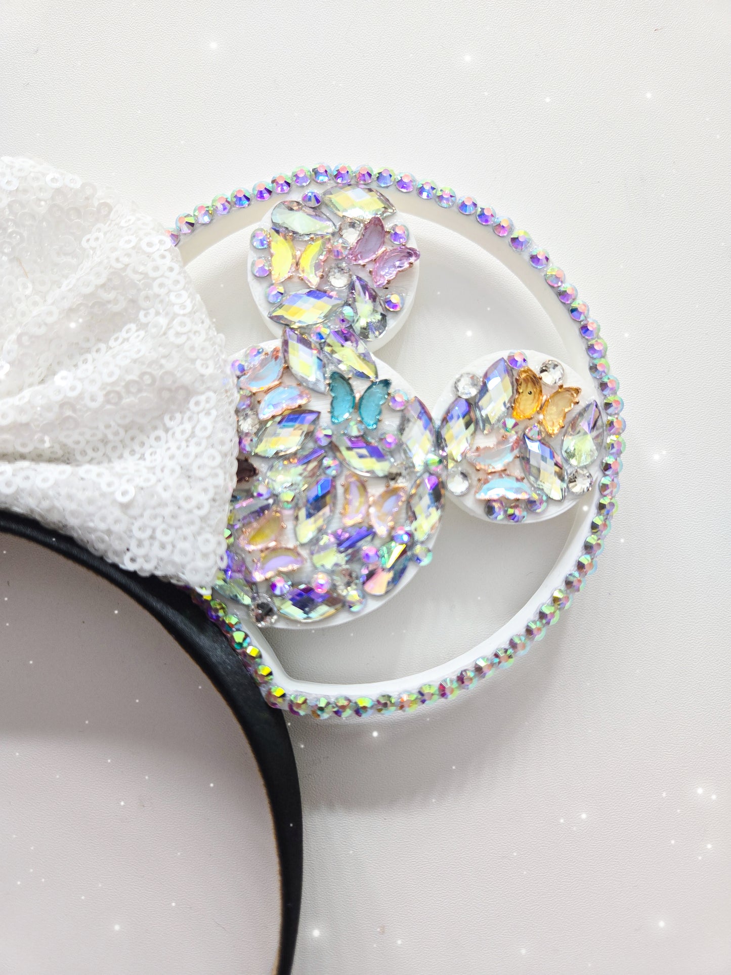 Rhinestone butterfly mouse shape ears