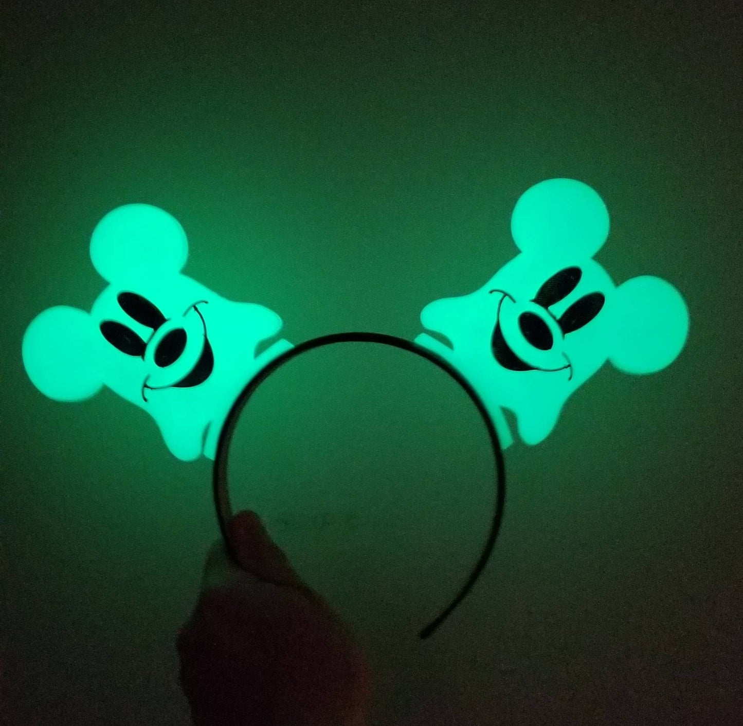 Glow in the dark BOO ,ghost Halloween ears, Halloween 3D Mouse Ears
