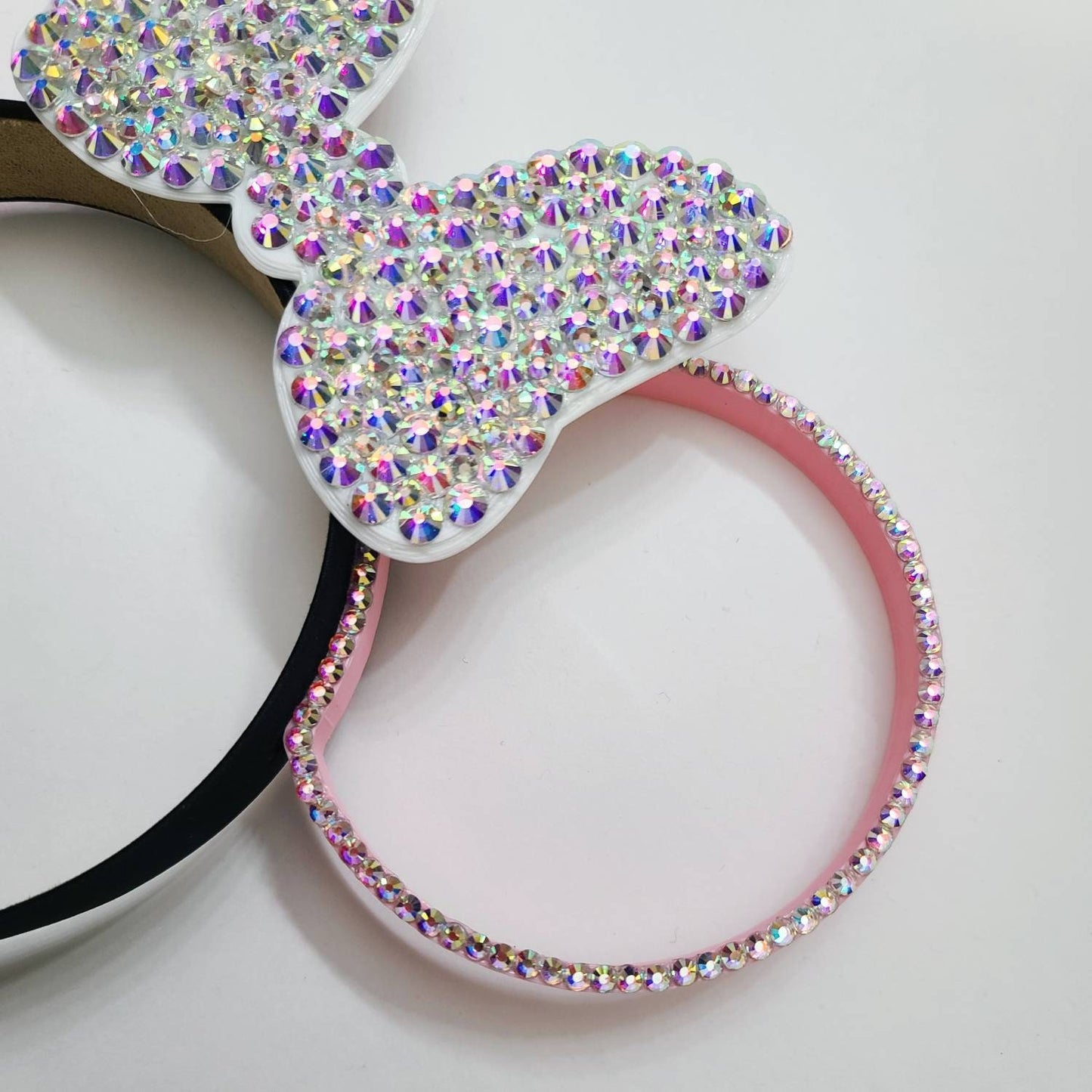 Rhinestone 3D Ears with Rhinestone Bow
