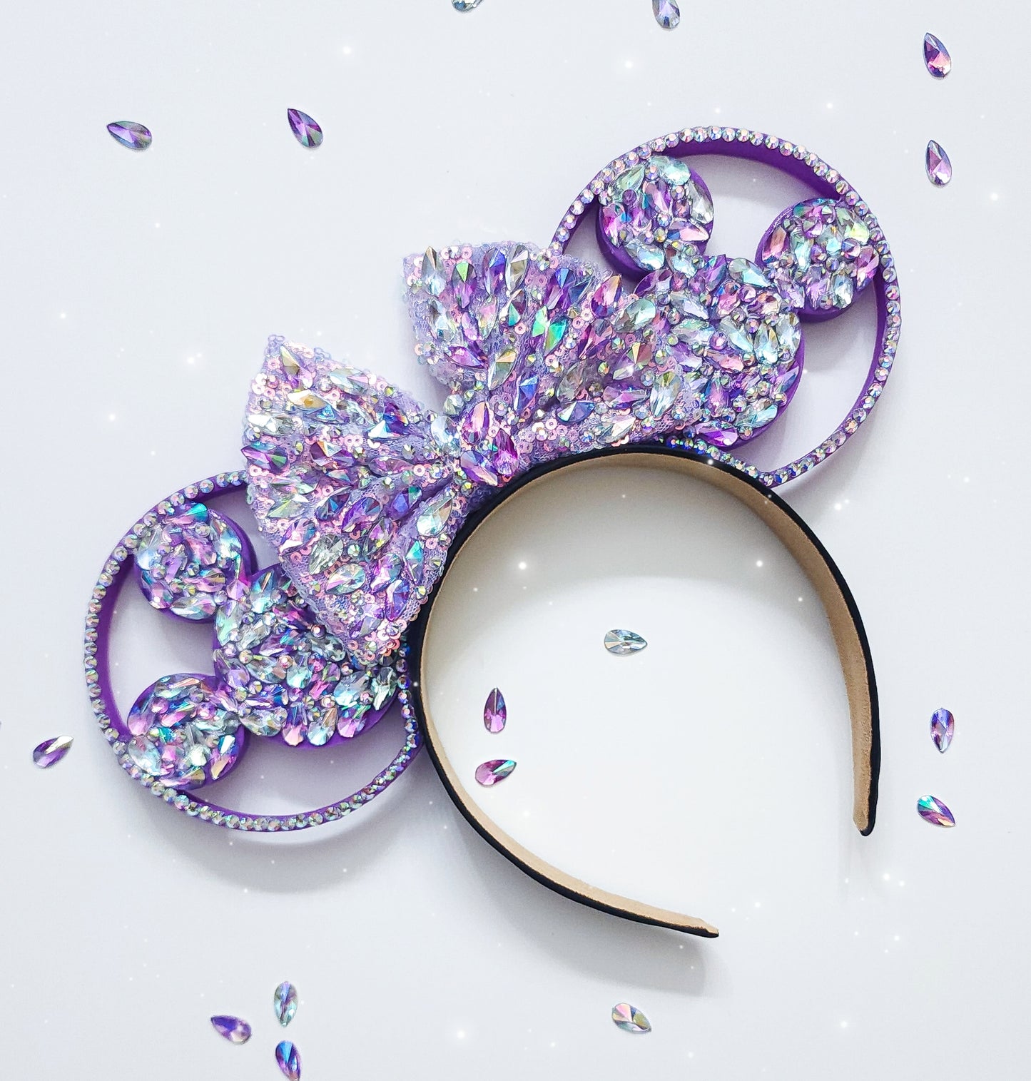 PURPLE Mouse shape big crystal rhinestone style