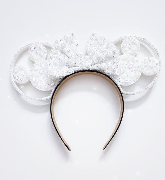 Iridescent pearl Mouse shapes/rhinestones/pearl style