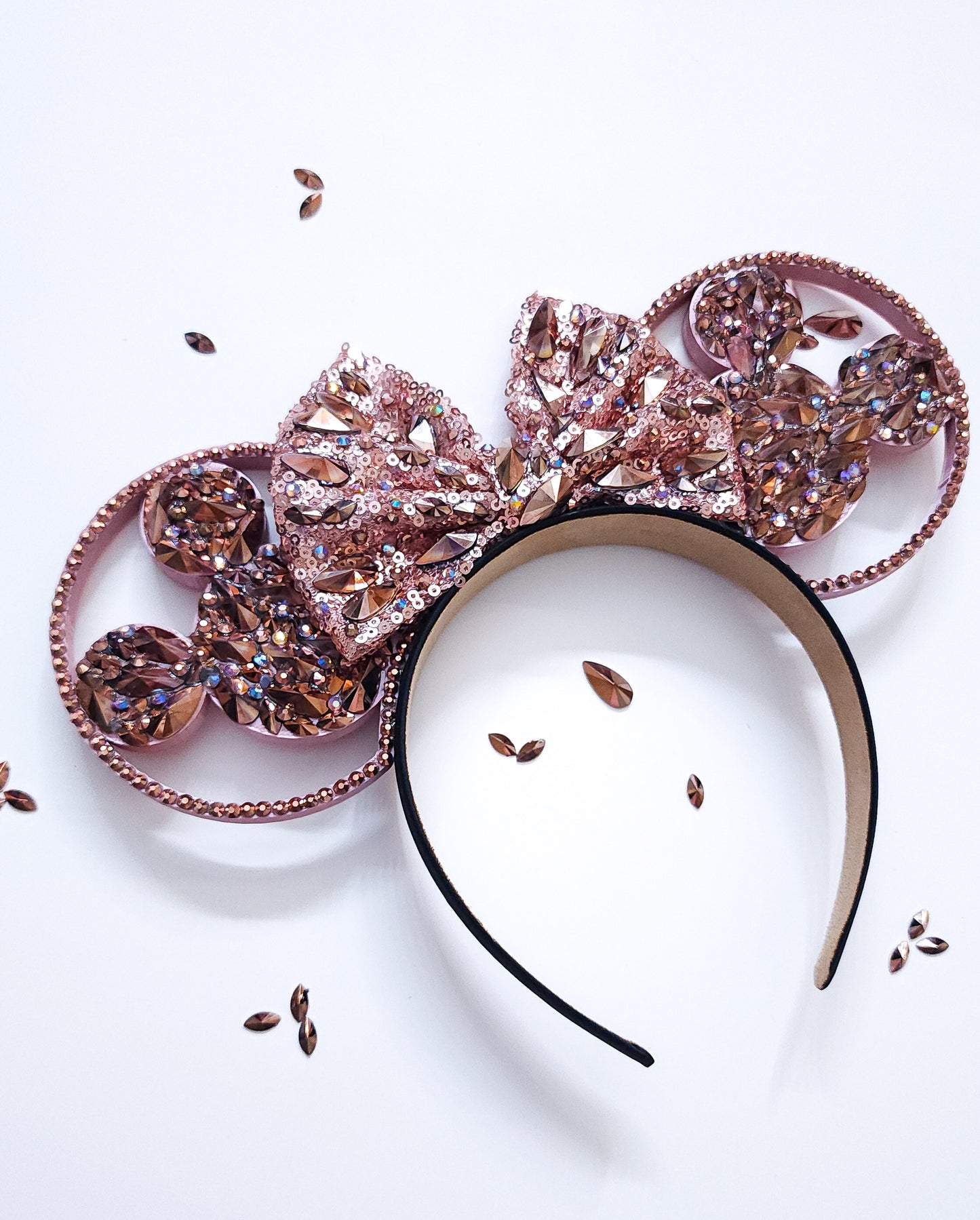 Rose Gold Mouse shape big rhinestone style