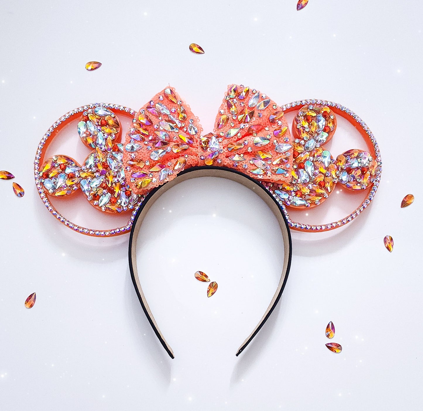 Orange Mouse shape big crystal rhinestone style