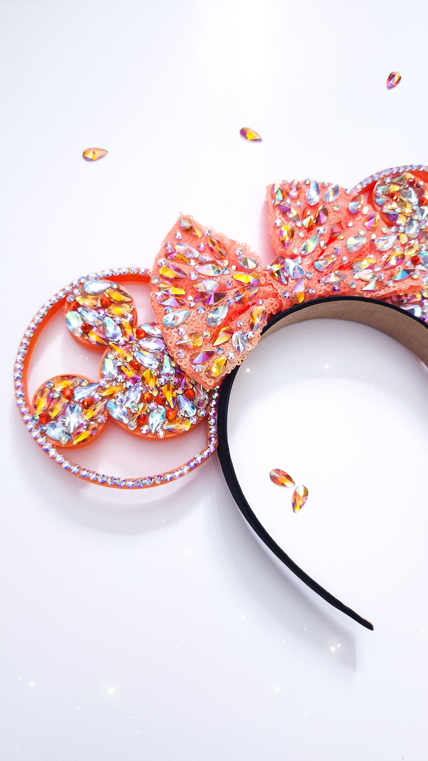 Orange Mouse shape big crystal rhinestone style