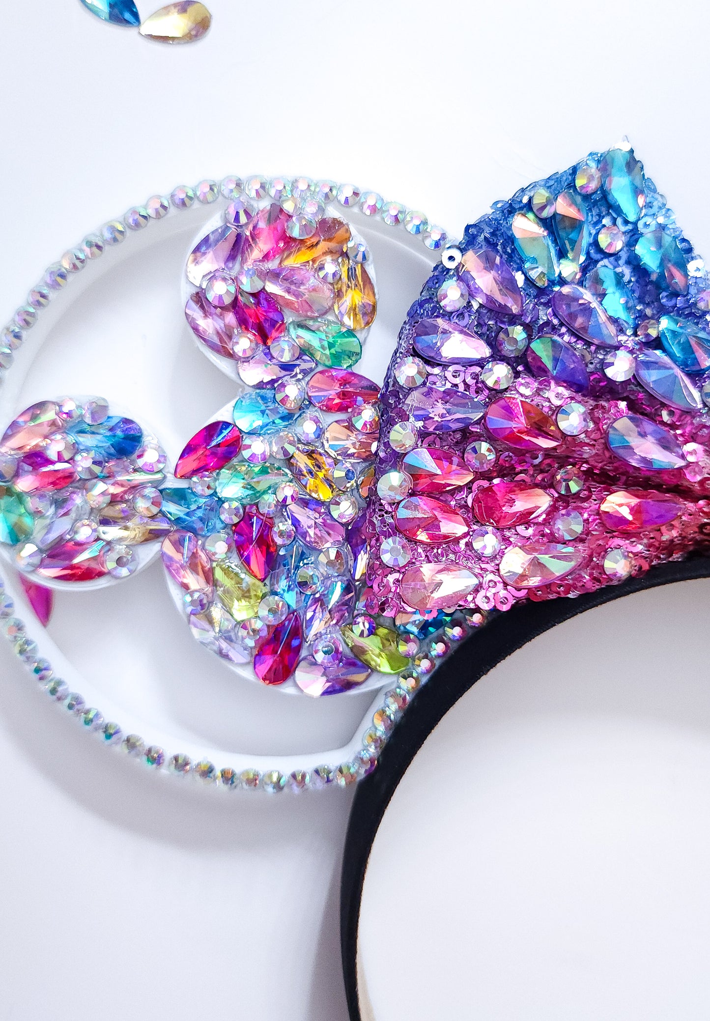 RAINBOW Mouse shape big crystal rhinestone style