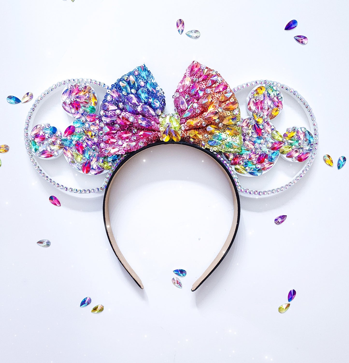 RAINBOW Mouse shape big crystal rhinestone style