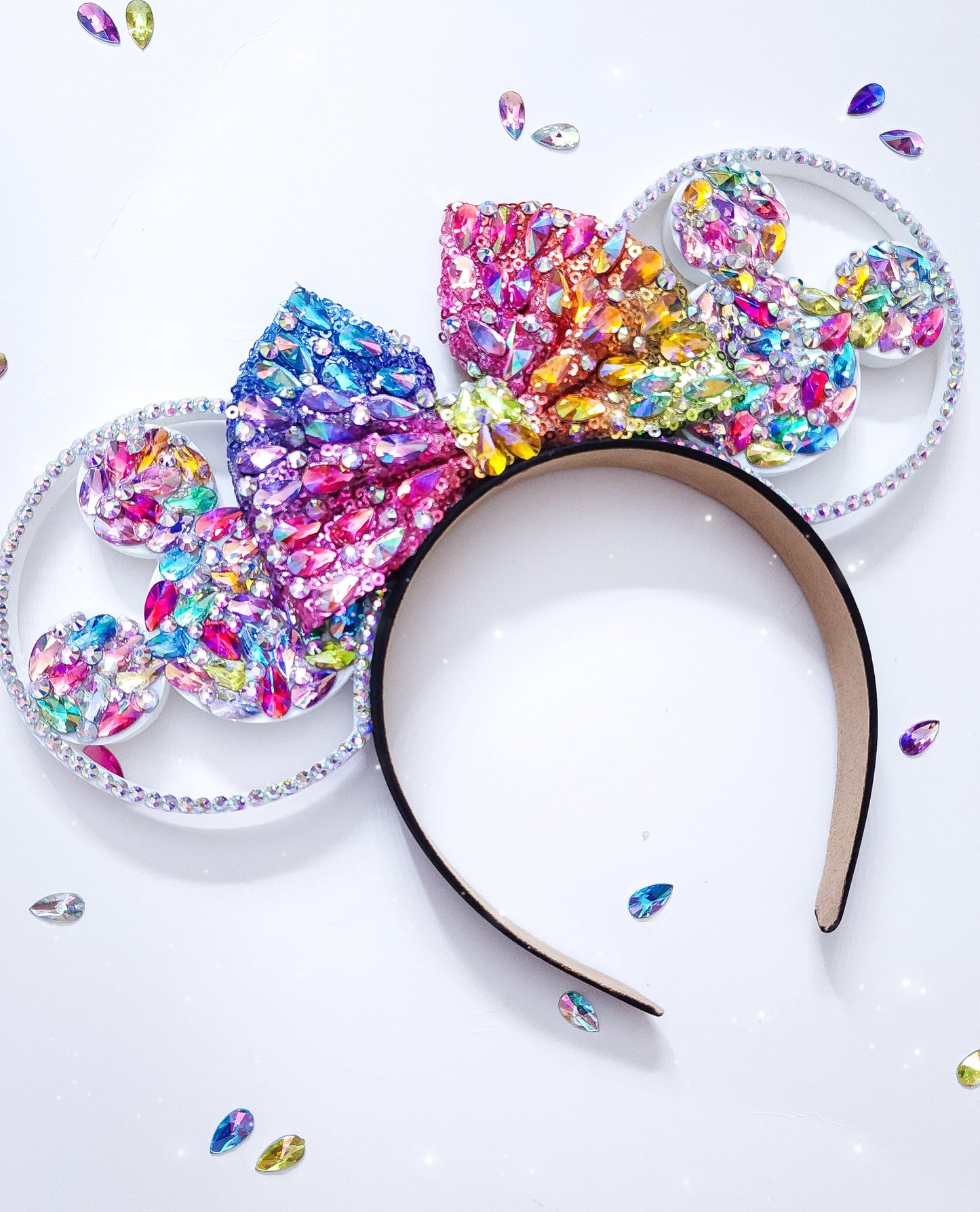 RAINBOW Mouse shape big crystal rhinestone style