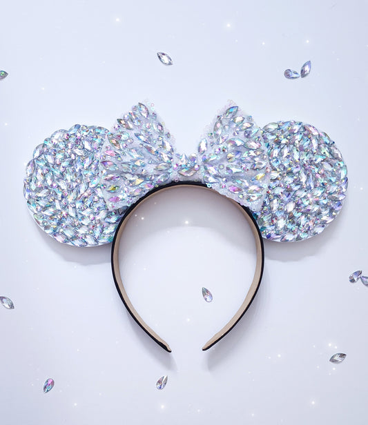 WHITE wishes big crystal rhinestone style 3d ears