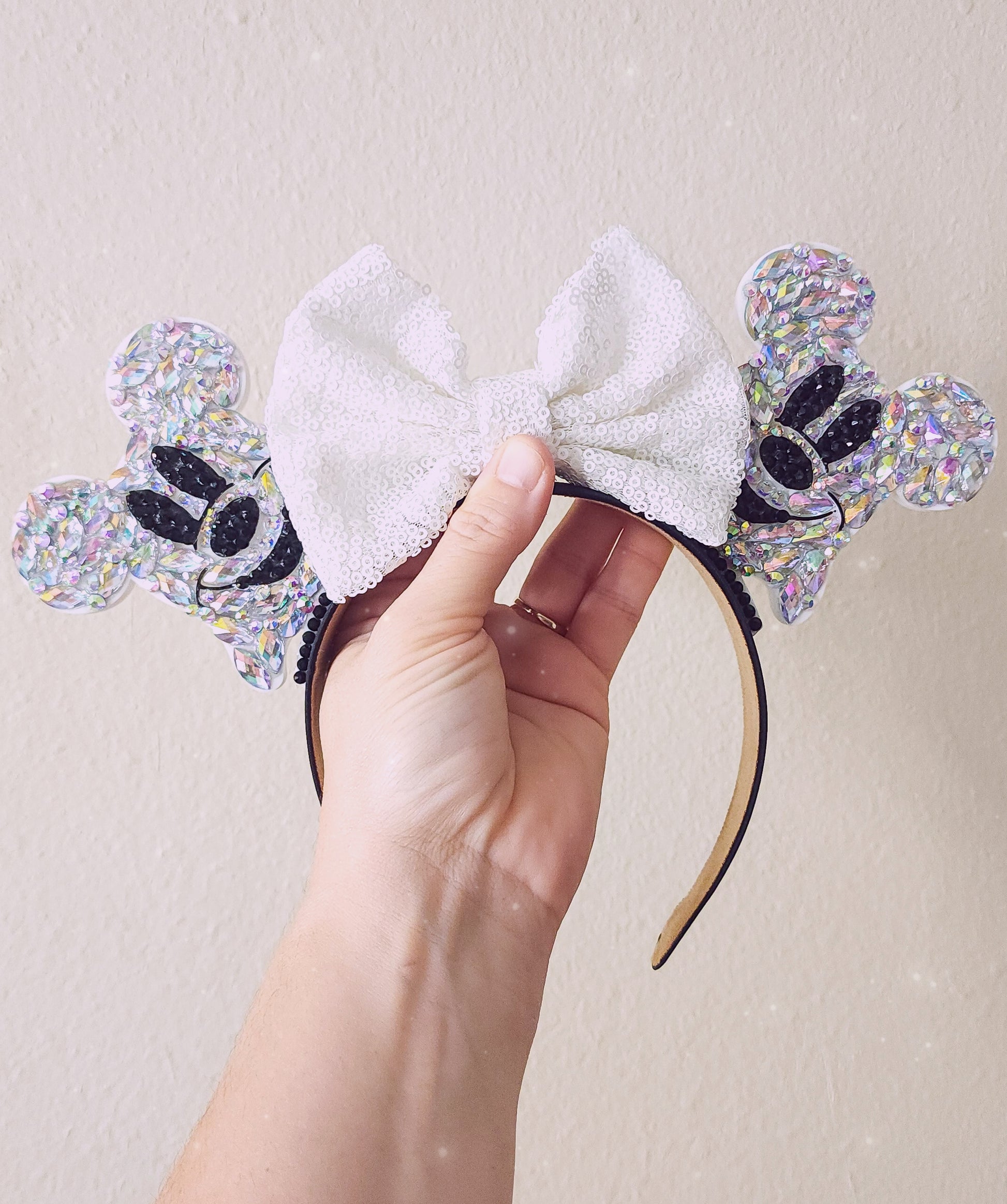 Rhinestone BOO ,ghost Halloween ears, Halloween 3D Mouse Ears
