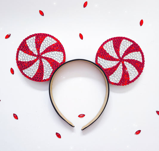 Peppermint rhinestone ears,3D Mouse Ears