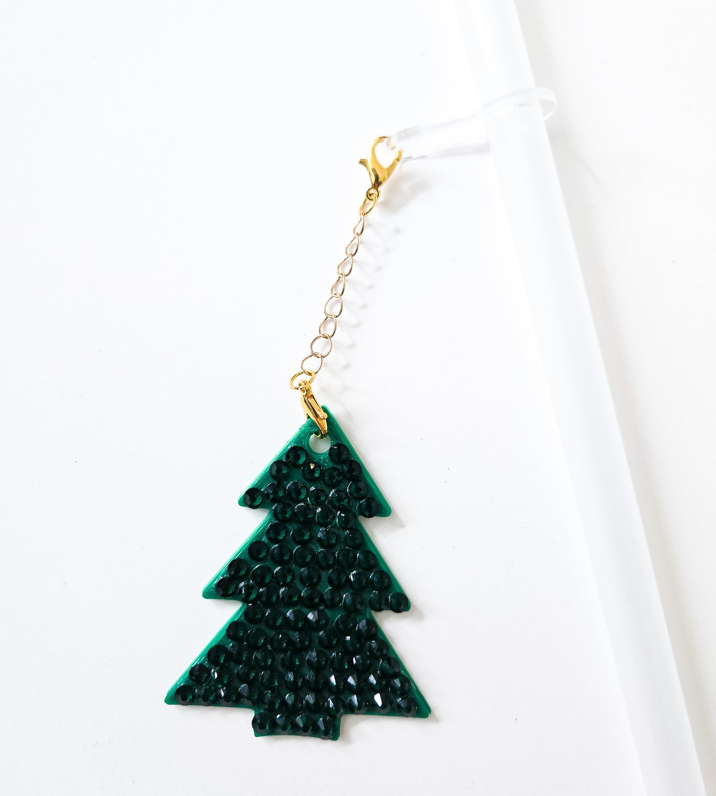 XL Tumbler charm Christmas tree Gold or silver chain