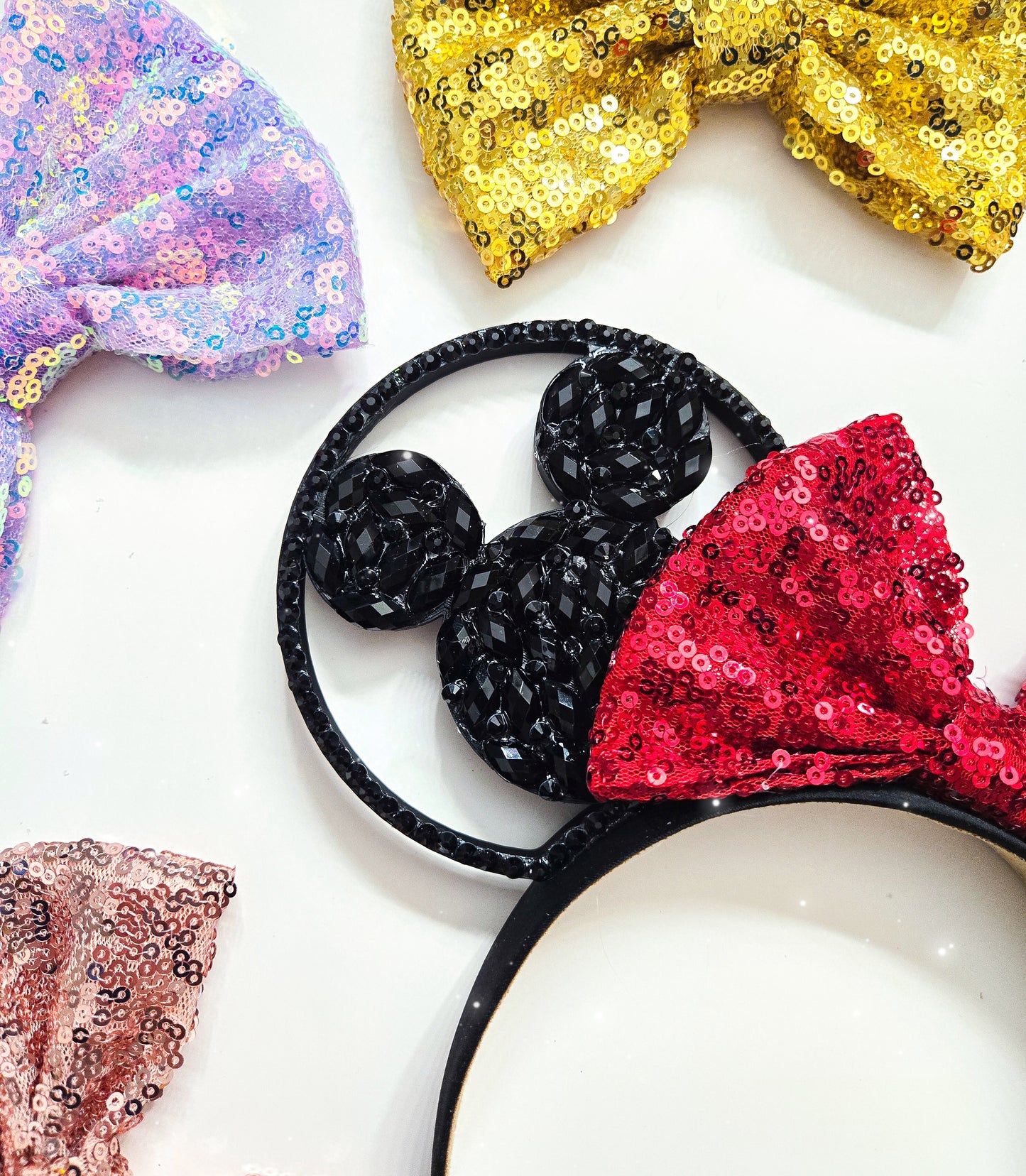 DEAL OF THE DAY ! Black mouse shape rhinestone ears