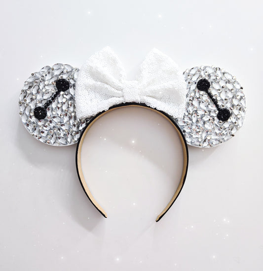 SparkleBay 3d ears with black and clear rhinestones