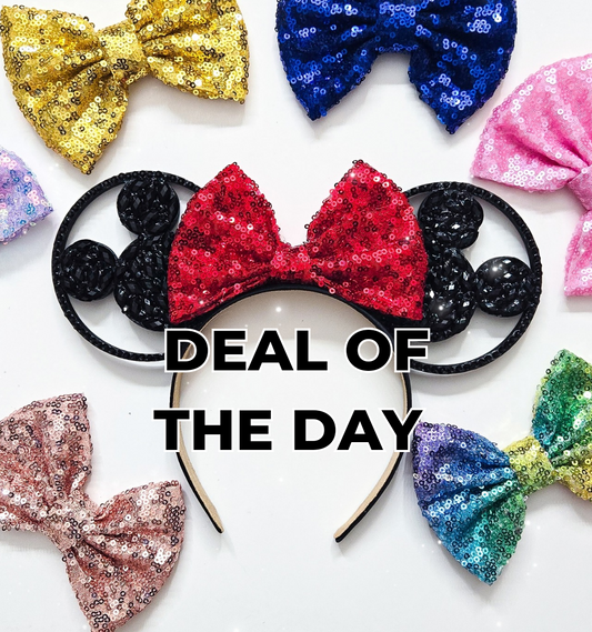 DEAL OF THE DAY ! Black mouse shape rhinestone ears