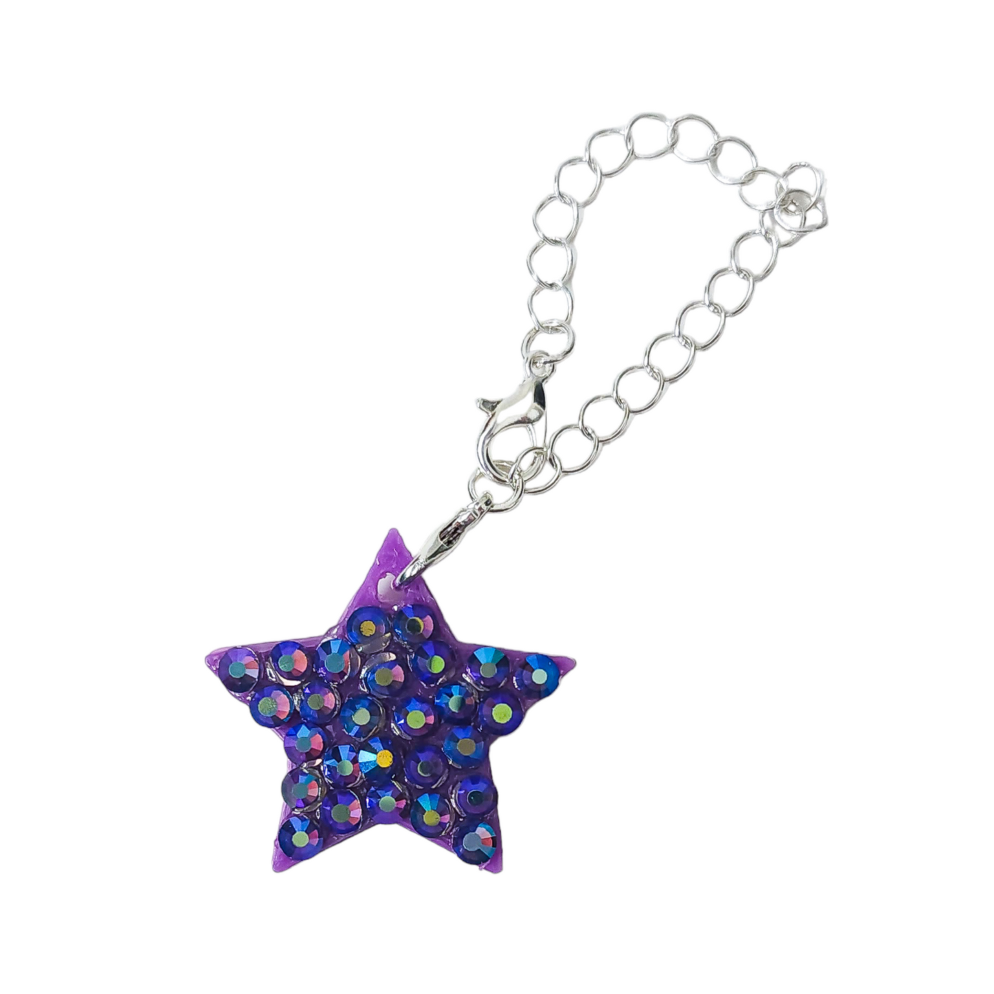 Tumbler charms 1 star with rhinestones. Gold or silver chain