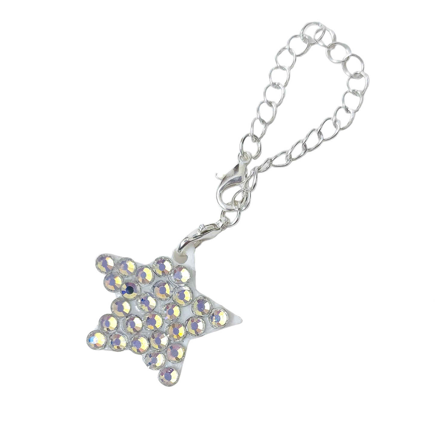 Tumbler charms 1 star with rhinestones. Gold or silver chain