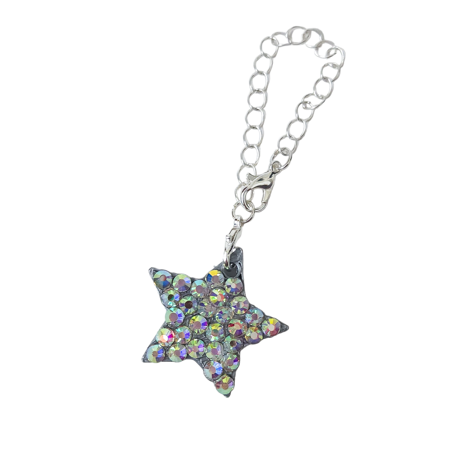 Tumbler charms 1 star with rhinestones. Gold or silver chain