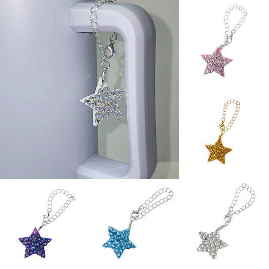 Tumbler charms 1 star with rhinestones. Gold or silver chain
