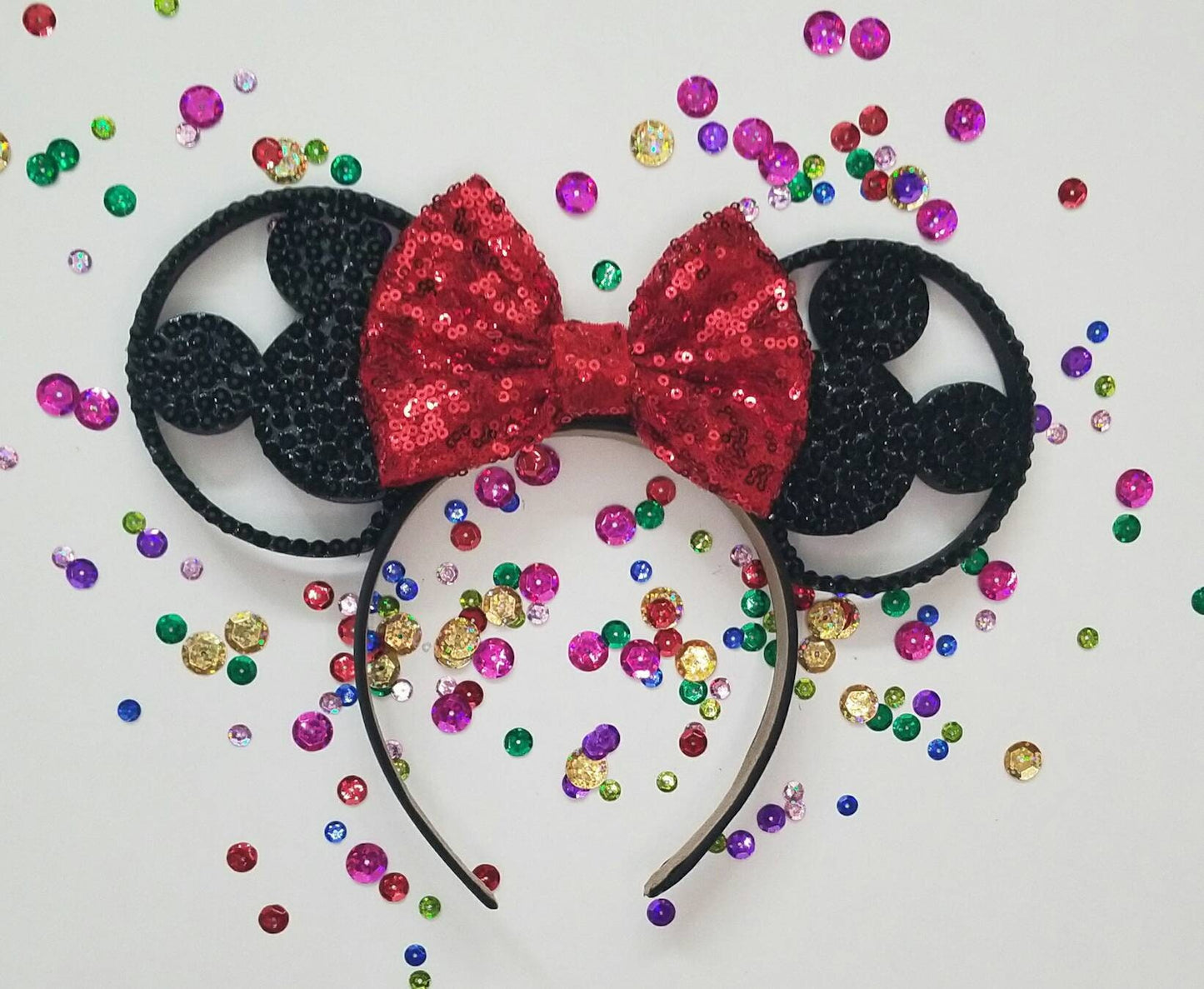 BLACK Rhinestone 3D Mouse Ears