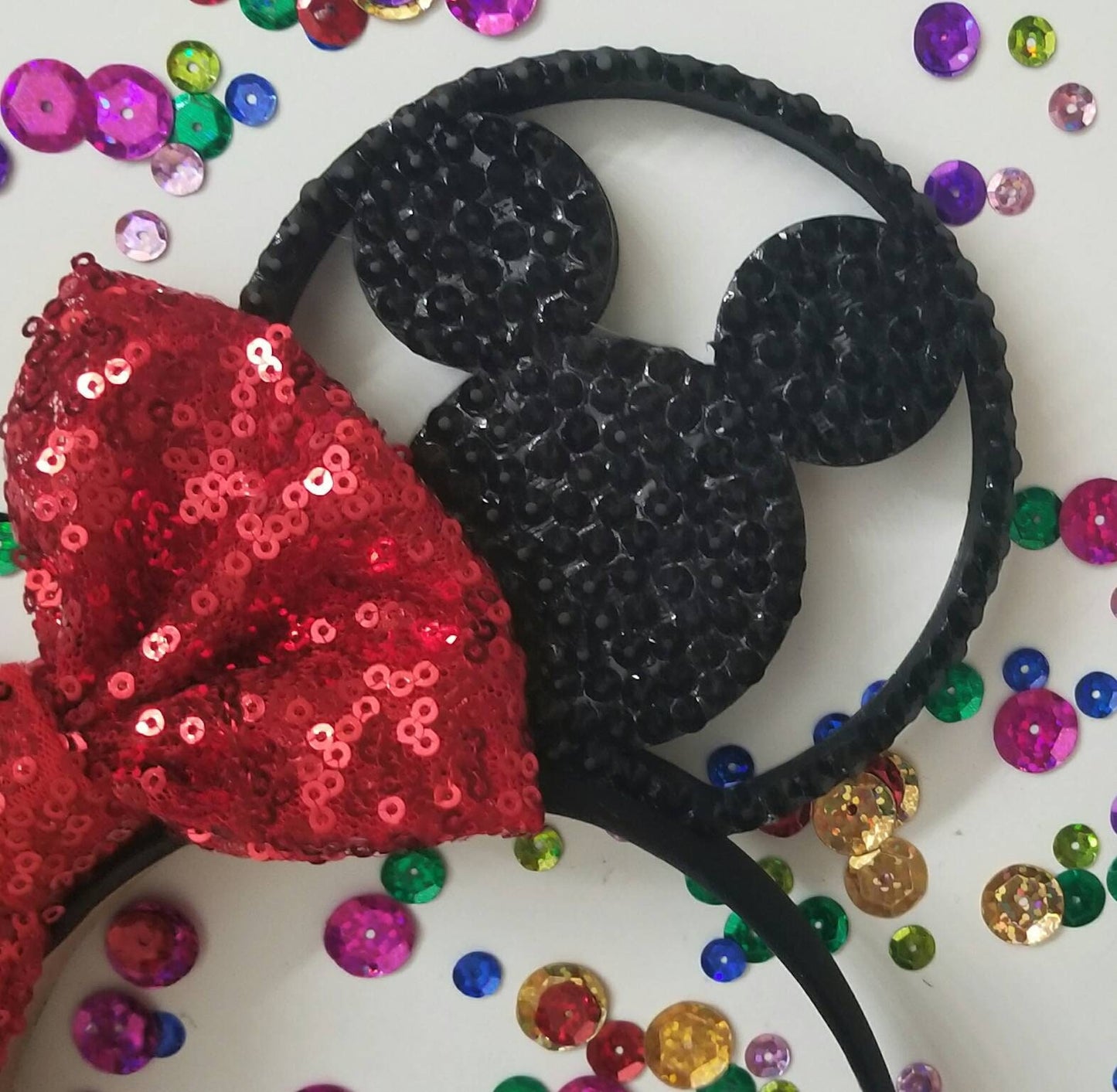 BLACK Rhinestone 3D Mouse Ears