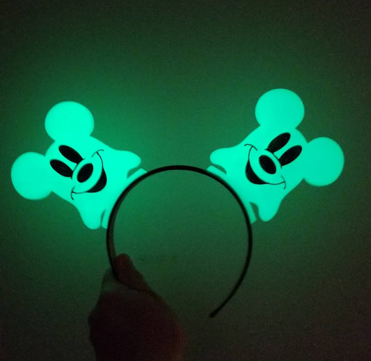 Glow in the dark BOO ,ghost Halloween ears, Halloween 3D Mouse Ears