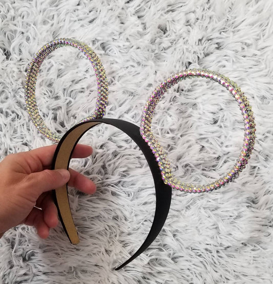 Magic mountain ears original design -All sides with AB  rhinestones, Rhinestone rings 3D Mouse Ears