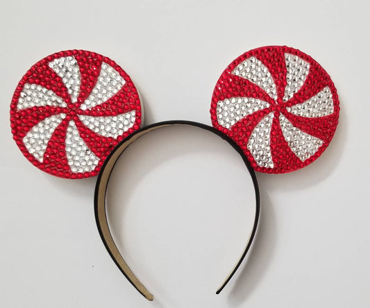 Peppermint rhinestone ears,3D Mouse Ears