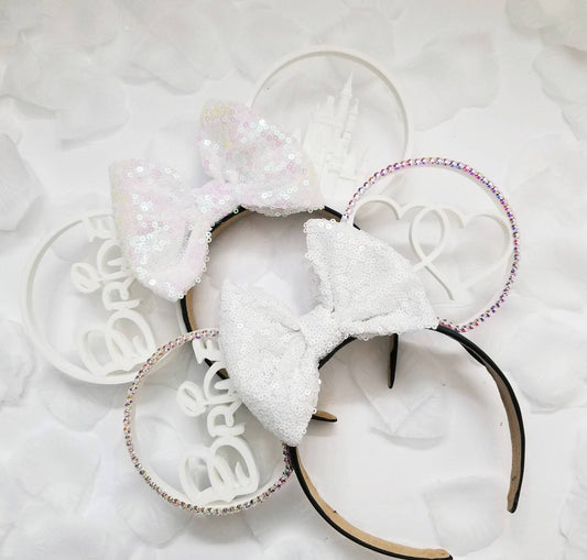 wedding collection bride ears with sequin bow 3d mouse ears