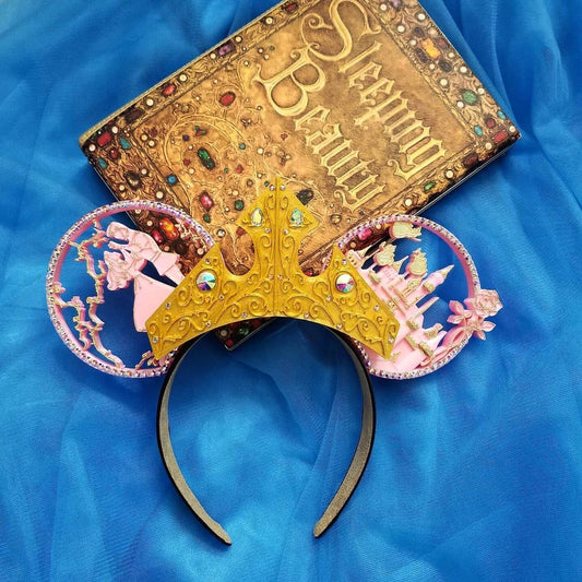Once Upon a Dream with tiara , sleeping princess inspired, 3D print Mouse Ears