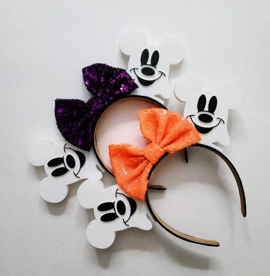BOO ,ghost Halloween ears, Halloween 3D Mouse Ears