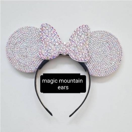 AB Rhinestone "Wishes" 3D Mouse Ears with Ab RHINESTONE bow