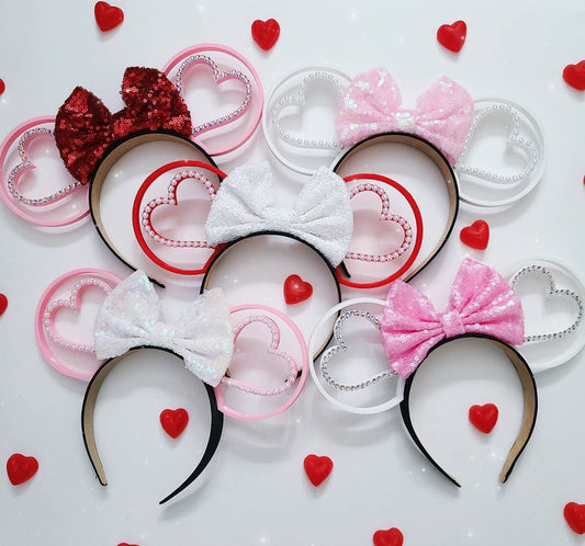 3d heart Valentine's mouse ears