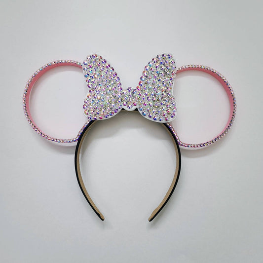 Rhinestone 3D Ears with Rhinestone Bow