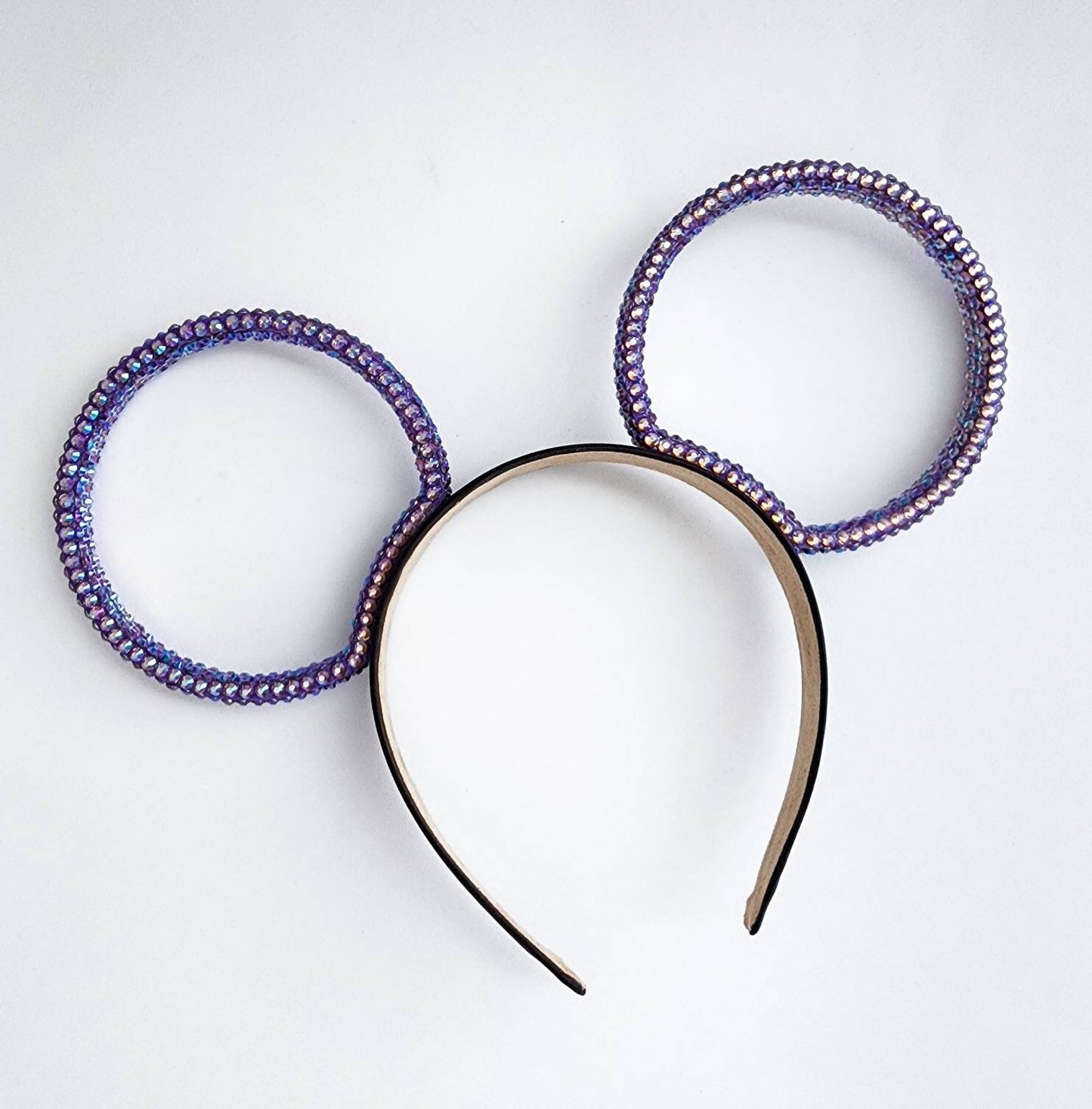 Magic Mountain ears ORIGINAL design-AB purple Rhinestone rings 3D Mouse Ears all sides covered with rhinestones