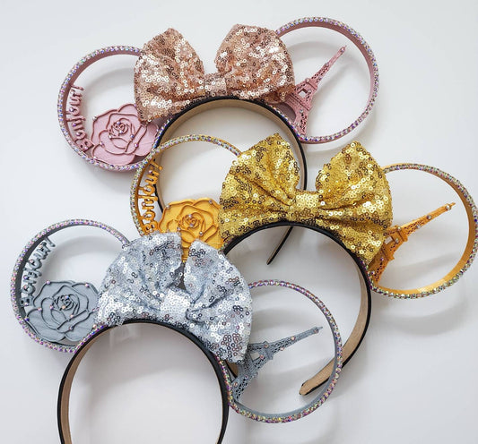 Bonjour! Paris inspired ears with eiffel tower and rhinestones