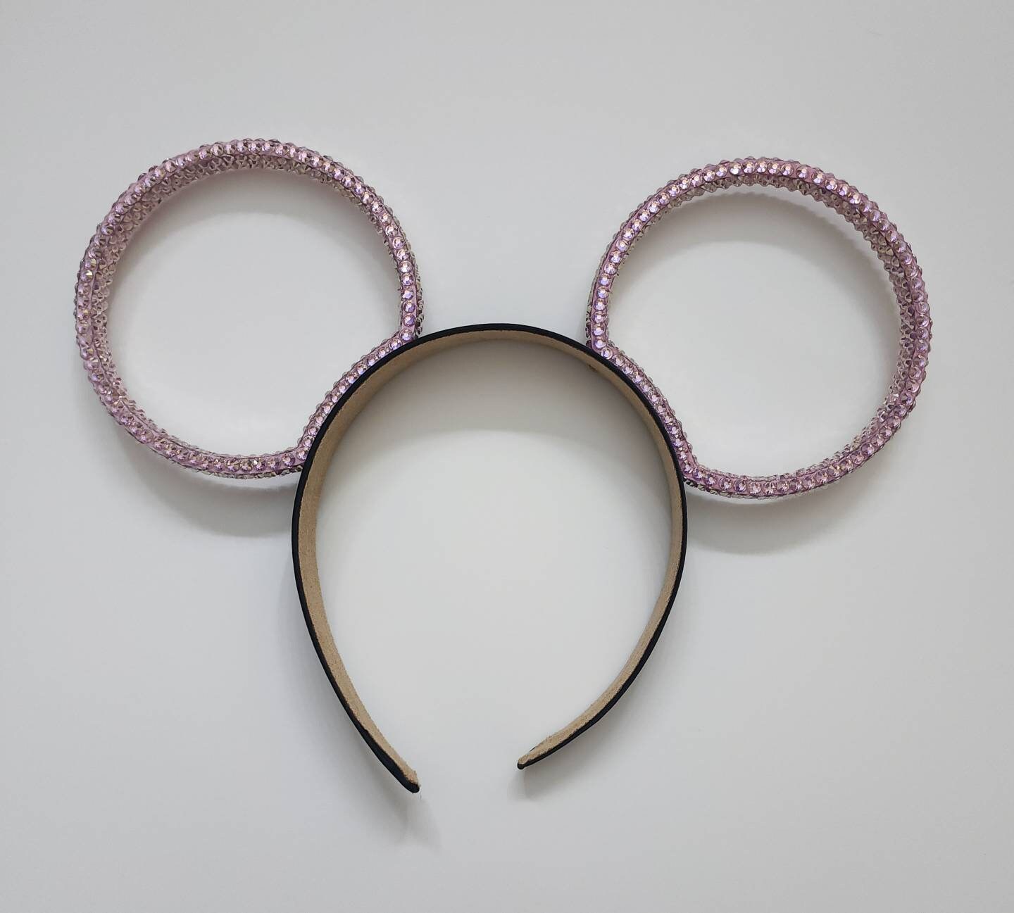 Magic Mountain ears ORIGINAL design-LIGHT PINK Rhinestone rings 3D Mouse Ears all sides covered with rhinestones