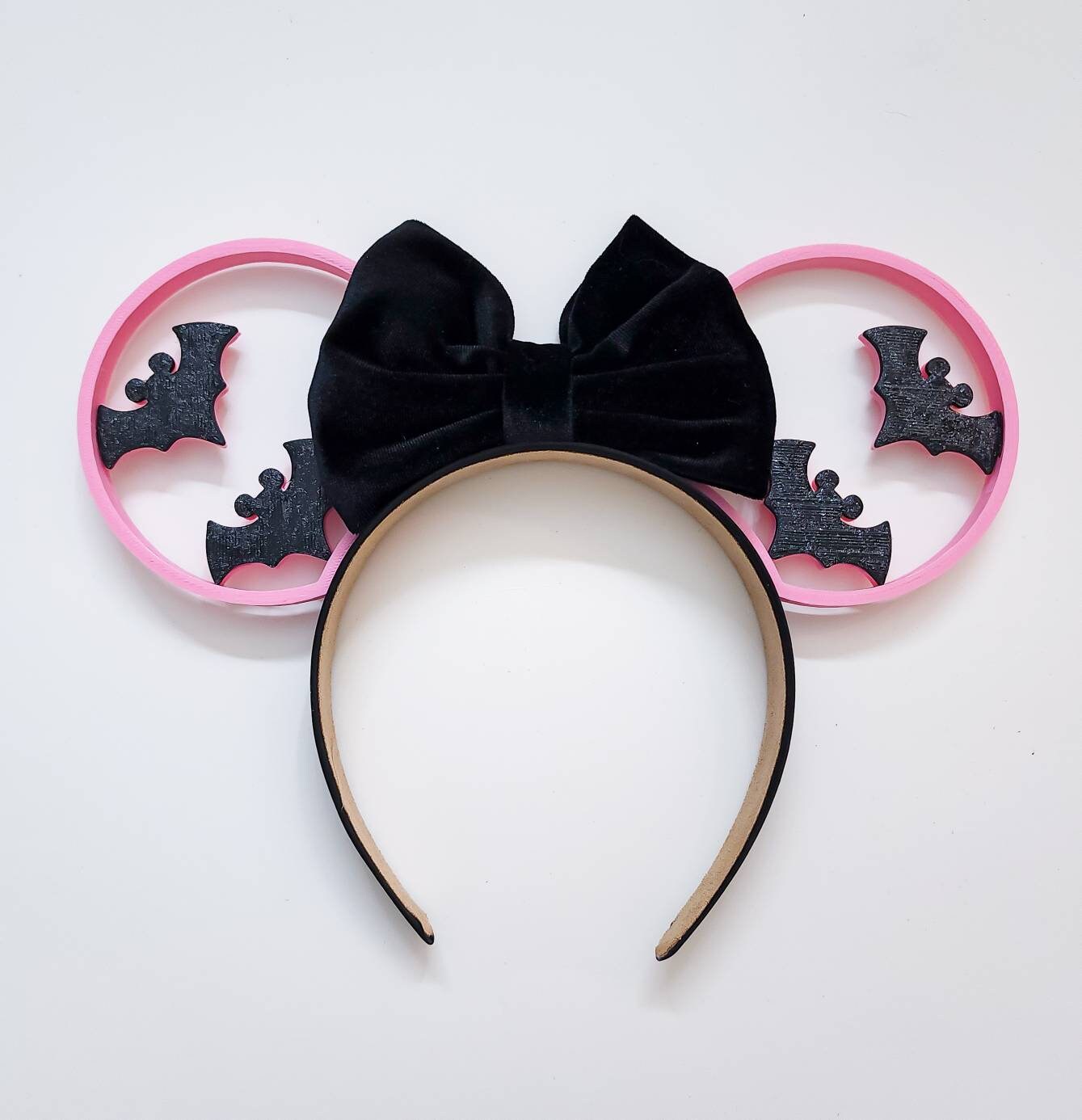 Pink bat glitter ears , Halloween 3D Mouse Ears