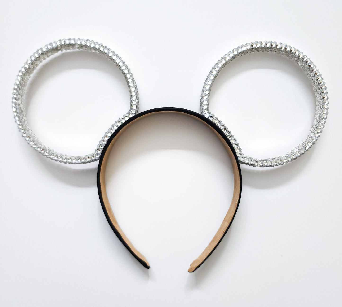 Magic Mountain ears ORIGINAL design-white CLEAR Rhinestone rings 3D Mouse Ears all sides covered with high quality rhinestones